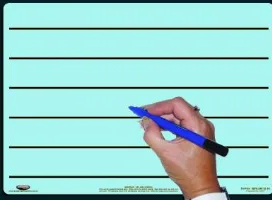 blue white board with hand